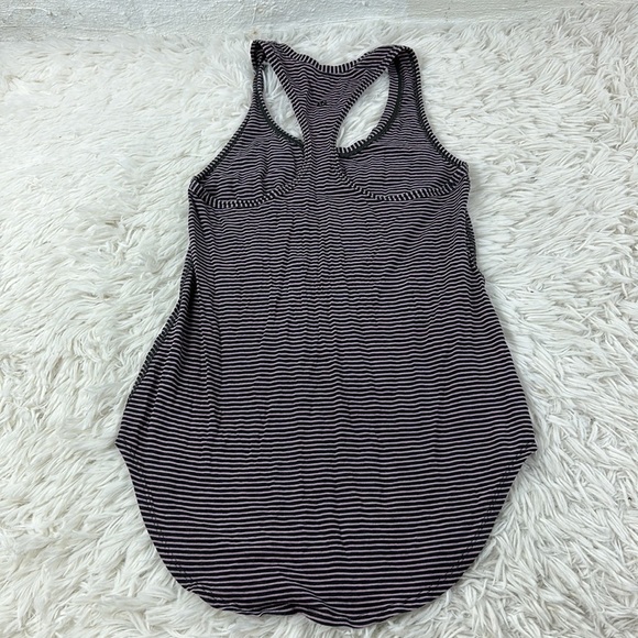 Lululemon Yogi Racerback Hyper Stripe Mauvelous Heathered Black - Picture 5 of 6